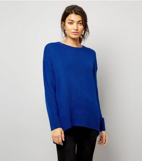 Blue Longline Jumper | New Look