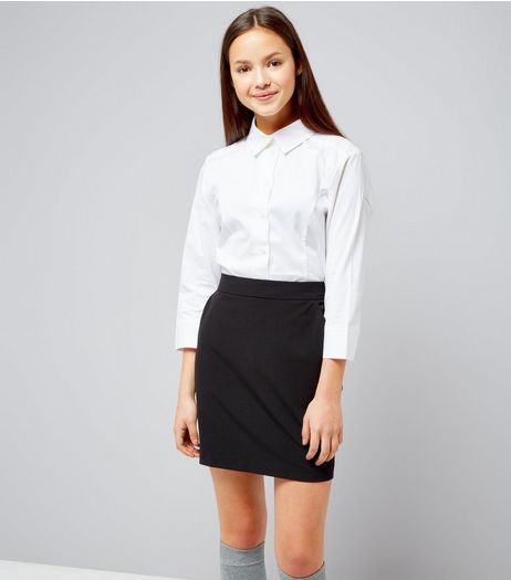 Teens Navy High Waist Skirt | New Look