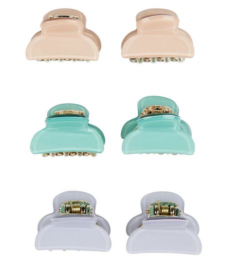 6 Pack Green Lilac and Pink Mini Bulldog Clips | New Look