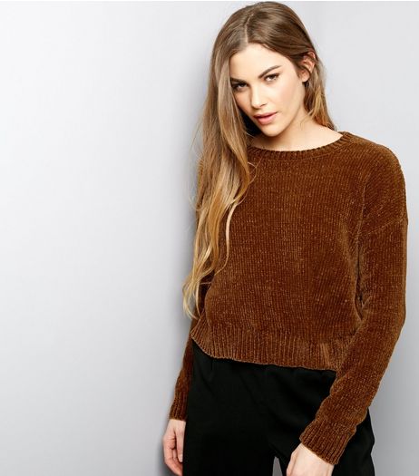 Yellow Chenille Cropped Jumper | New Look