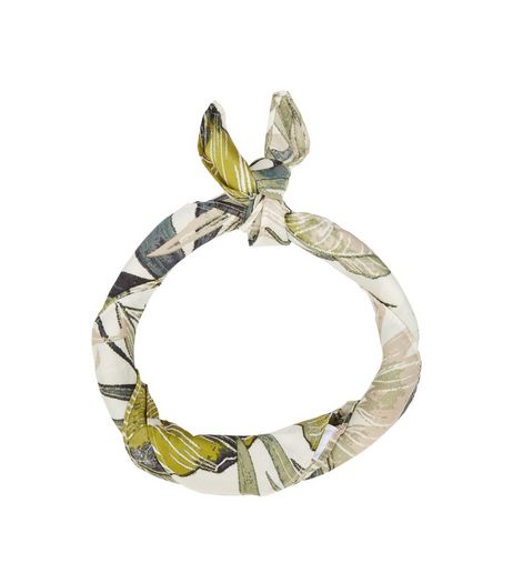 Green Palm Leaf Print Bandana | New Look