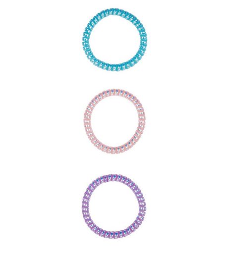 3 Pack Pink Blue and Green Spiral Bobbles | New Look