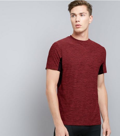 Red Space Dye Sports T-Shirt | New Look