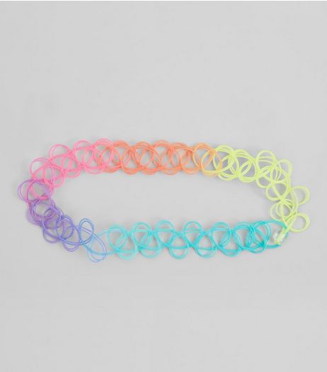 Rainbow Ombre Tattoo Anklet | New Look