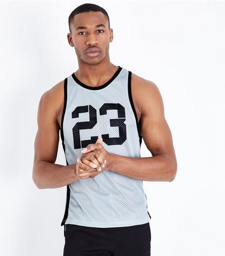 Black 23 Print Mesh Boxing Vest | New Look
