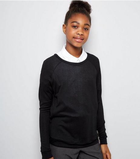 Teens Black Long Sleeve Jumper | New Look