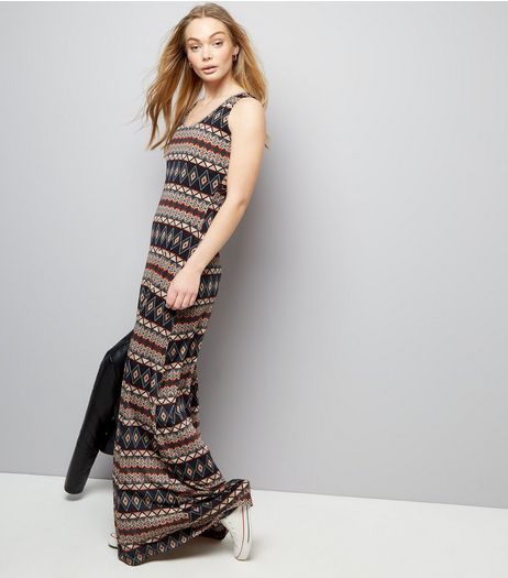 Mela Multicoloured Aztec Print Maxi Dress | New Look