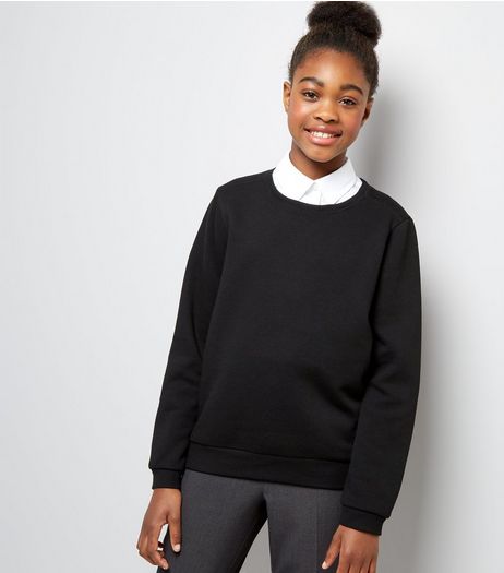 Teens Black Crew Neck Jumper | New Look