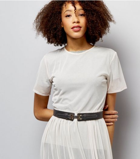 Black Skinny Corset Belt | New Look