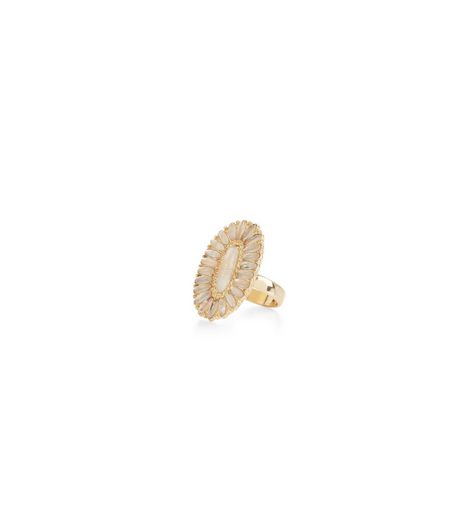 Gold Oval Disco Ring | New Look