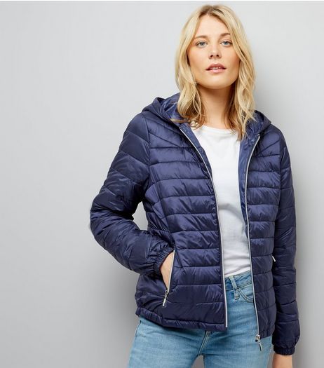 Navy Lightweight Puffer Jacket | New Look