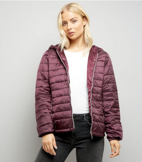 Burgundy Lightweight Puffer Jacket | New Look
