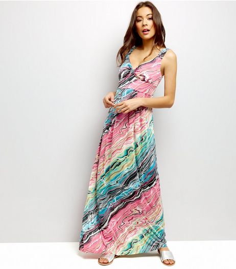 Mela Multicoloured Abstract Print Sleeveless Maxi Dress | New Look