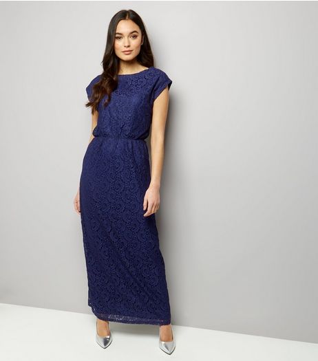 Mela Navy Lace Sleeveless Maxi Dress | New Look
