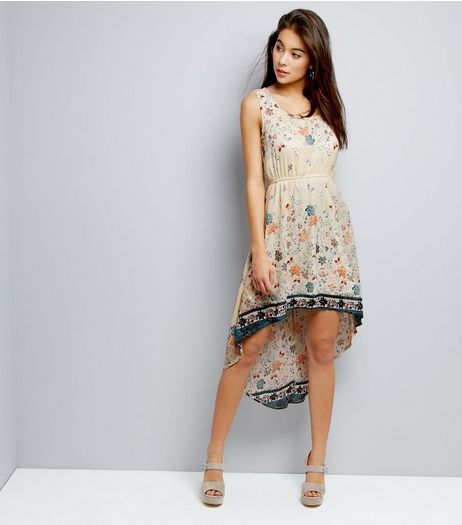 Mela Cream Floral Print Sleeveless Dress | New Look