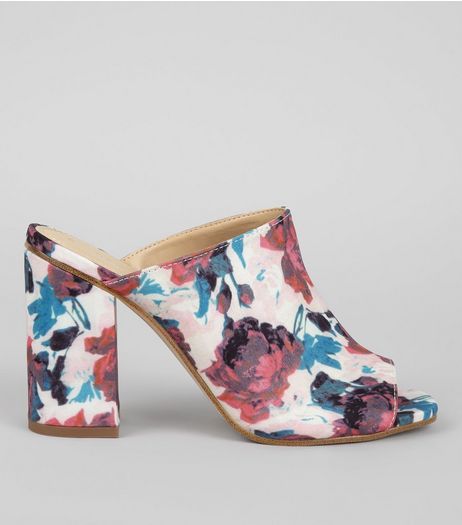 Pink Floral Printed Mules | New Look