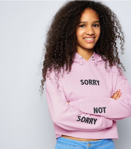 Teens Lilac Sorry Not Sorry Hoodie | New Look