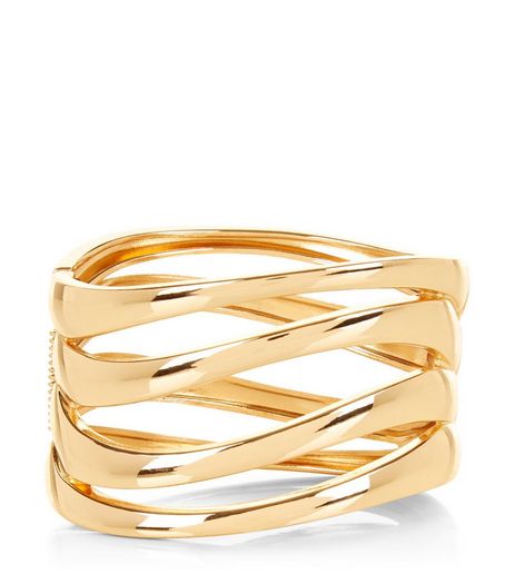 Gold Layered Hinge Bangle | New Look