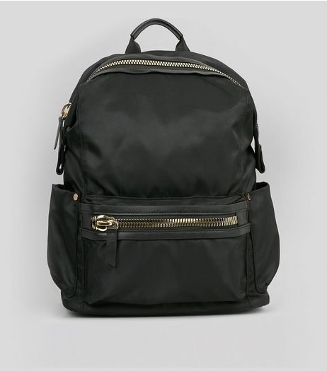 Black Chunky Zip Backpack | New Look