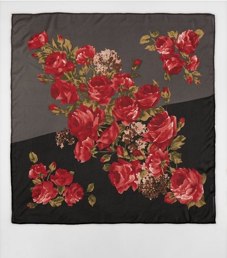 Multicoloured Chiffon Rose Print Bandana | New Look