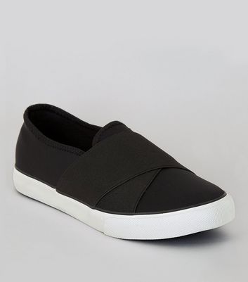 black elasticated plimsolls