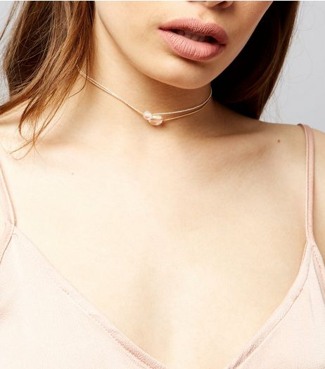 2 Pack Silver and Gold Clear Bead Chokers | New Look