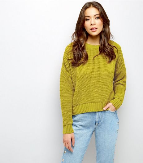 Light Green Ribbed Cropped Jumper | New Look