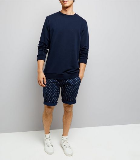 Navy Triangle Print Shorts | New Look