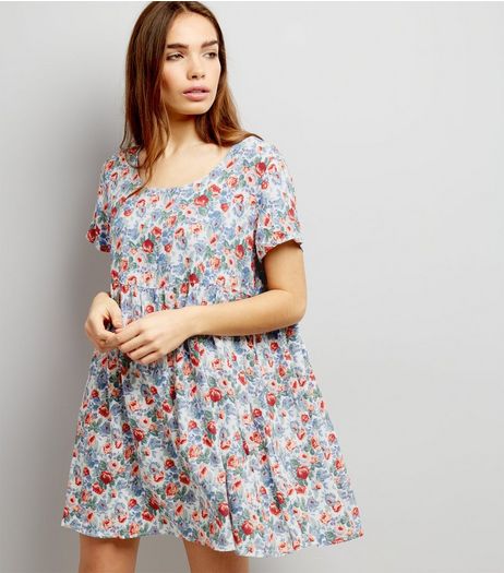 Motel White Floral Print Dress | New Look