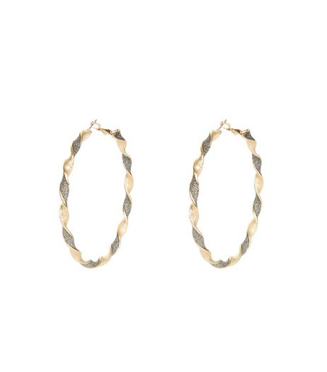 Gold Twisted Hoops | New Look