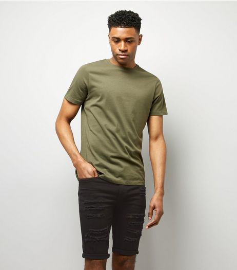 Black Ripped Skinny Shorts | New Look