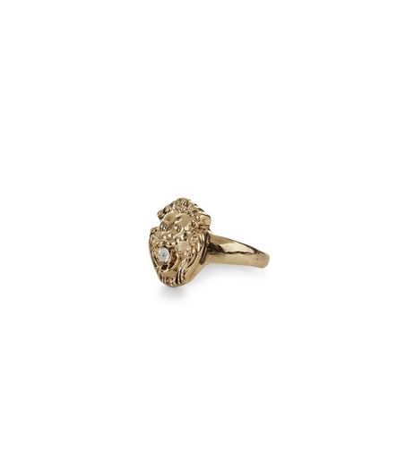 Gold Lion Head Ring | New Look