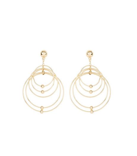 Gold Layered Ring Earrings | New Look