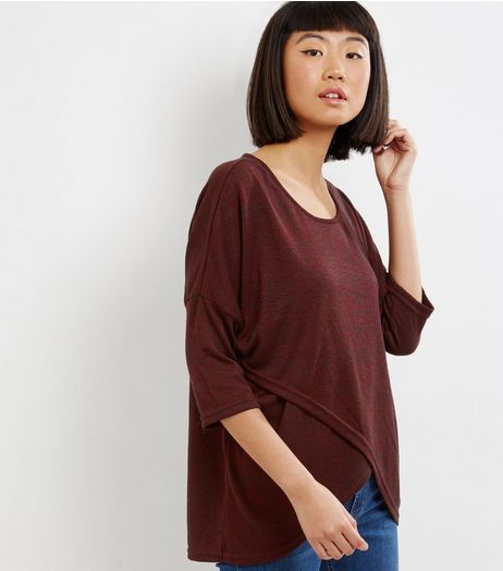 Apricot Burgundy Cross Front Jumper | New Look