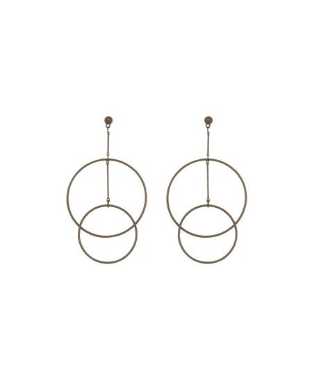 Black Linked Hoop Drop Earrings | New Look