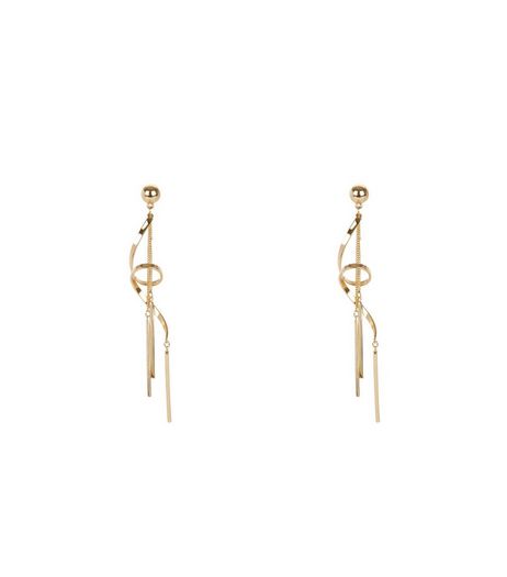 Gold Twist Chain Drop Earrings | New Look