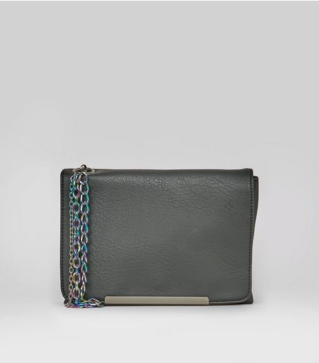 Black Multi Chain Clutch Bag | New Look