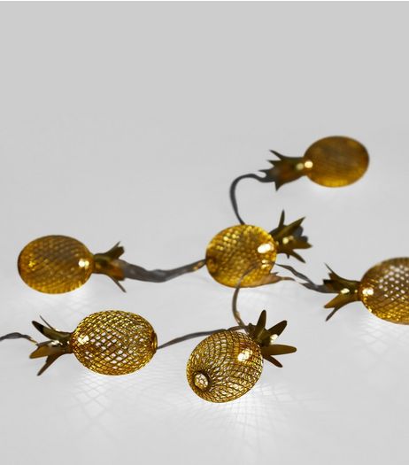 Gold Pineapple Fairy Lights | New Look