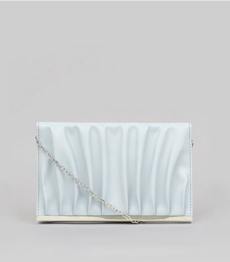 Pale Blue Gathered Clutch | New Look