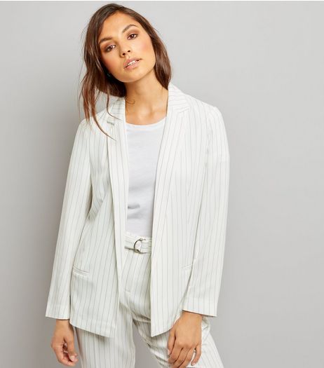 White Pinstripe Jacket | New Look