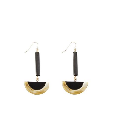 Black Half Circle Drop Earrings | New Look