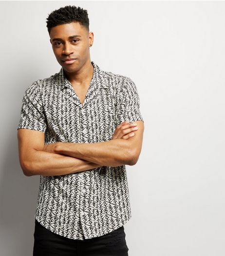 White Aztec Print Short Sleeve Shirt | New Look