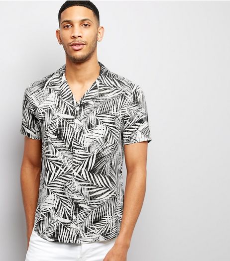 White Palm Print Short Sleeve Shirt | New Look