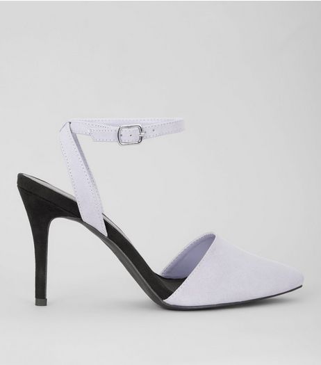 Lilac Suedette Colour Block Pointed Heels | New Look