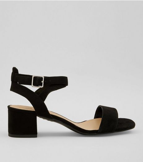 Teens Black Suedette Low Block Heels | New Look