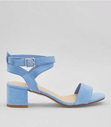 Teens Pale Blue Suedette Low Block Heels | New Look