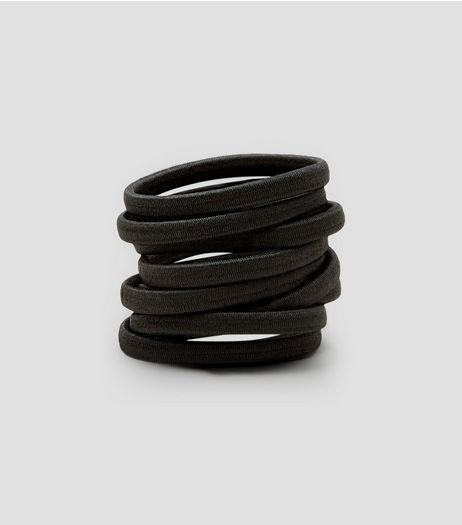 9 Pack Black Plain Hairbands | New Look