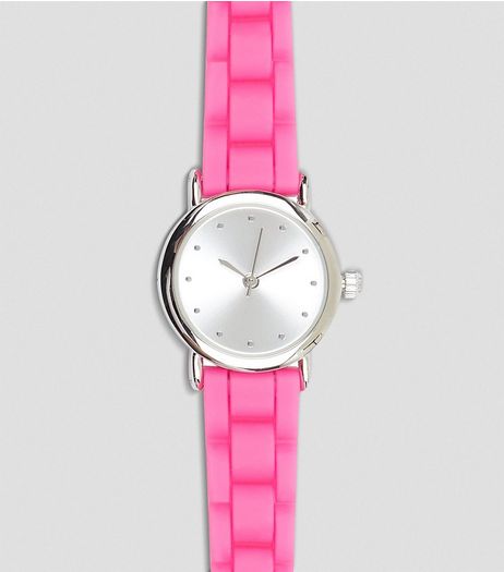 Pink Silicone Strap Watch | New Look