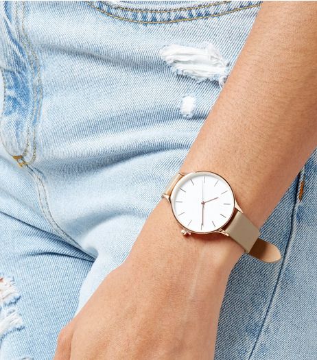 Mink Metallic Strap Watch | New Look