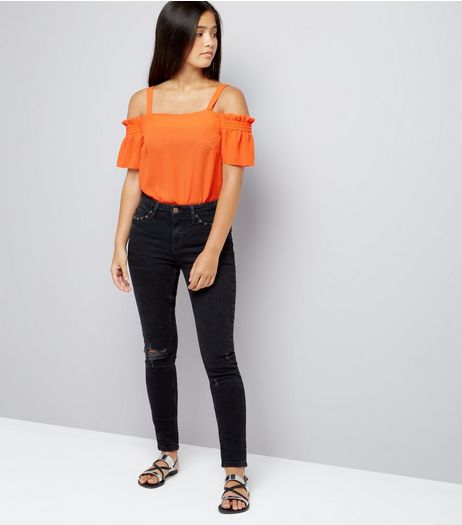 Teens Black Stud Trim Jeans | New Look